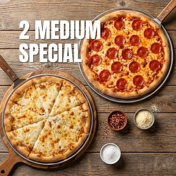 Two Medium Pizzas Special